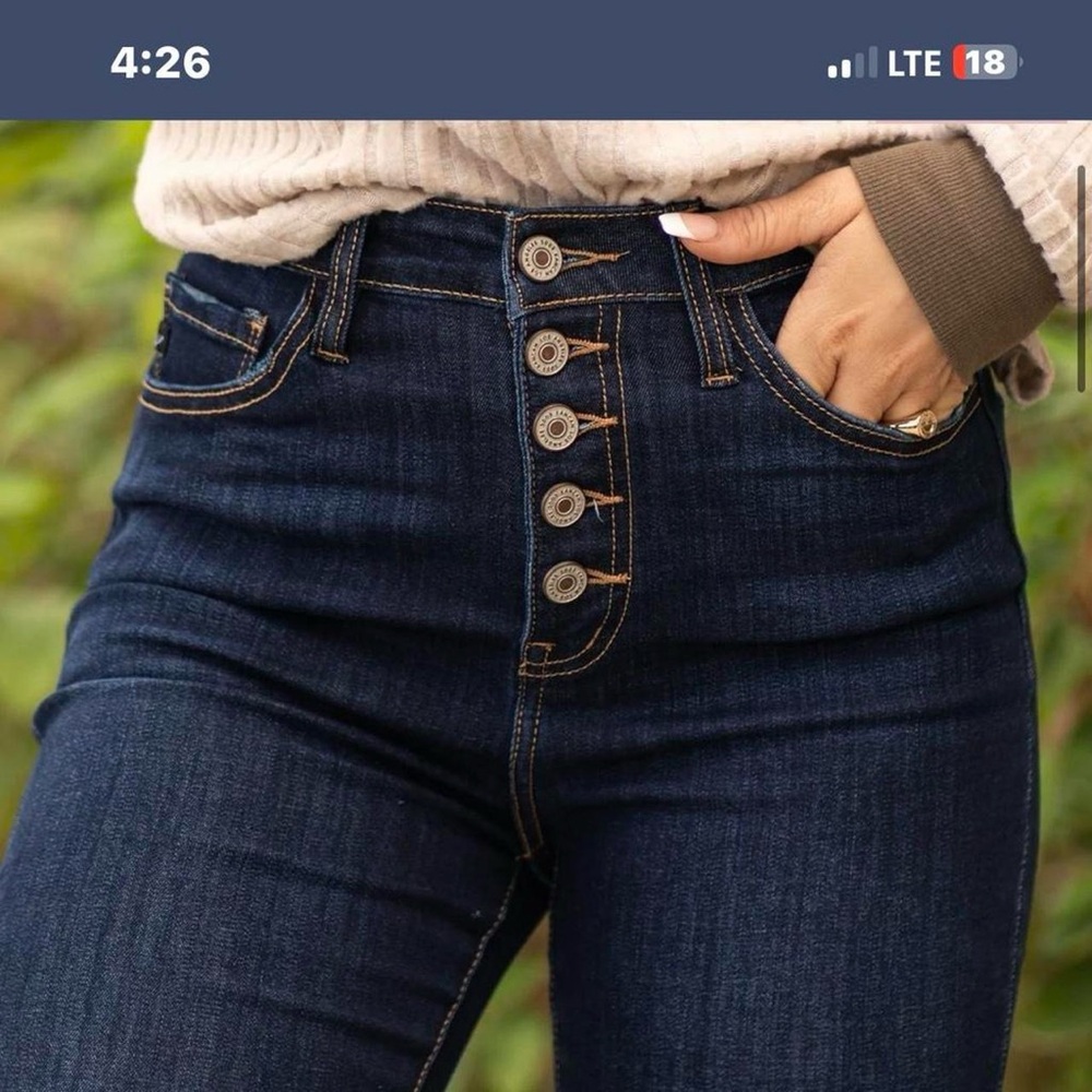 KanCan Women's High Rise Dark Denim Jeans - Picture 8 of 8
